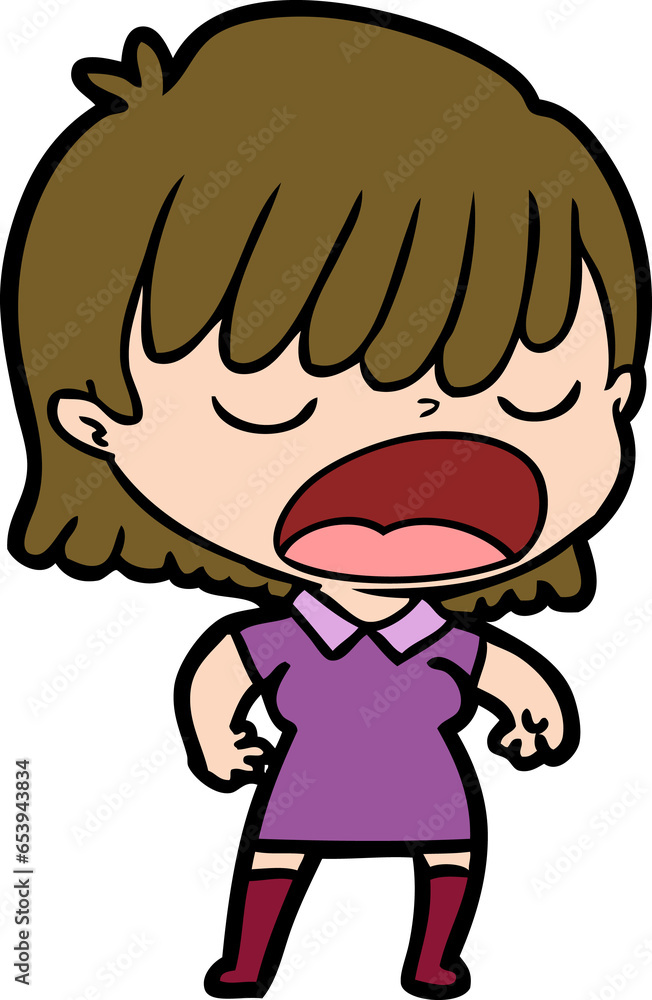 cartoon woman talking loudly cartoon woman talking loudly