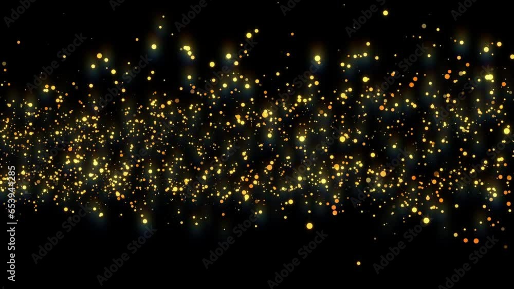 4k Gold Particles Way. Motion Background. Golden glitter particle. On ...