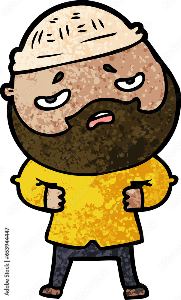 cartoon worried man with beard cartoon worried man with beard