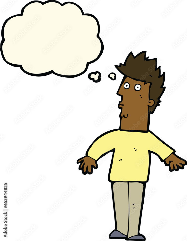 cartoon surprised man with thought bubble cartoon surprised man with thought bubble