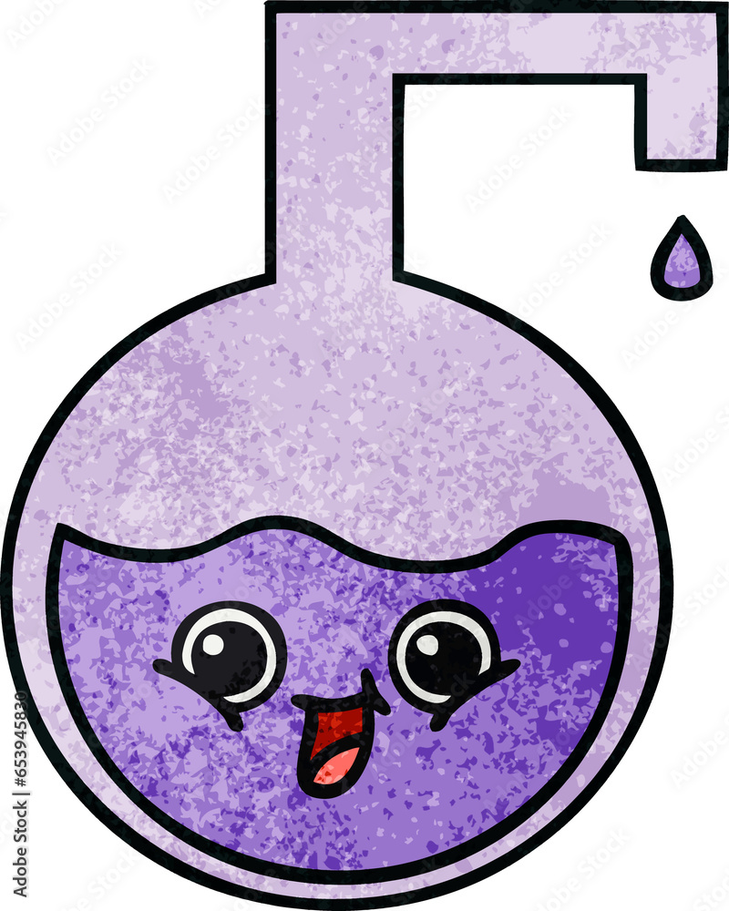 retro grunge texture cartoon of a science experiment retro grunge texture cartoon of a science experiment