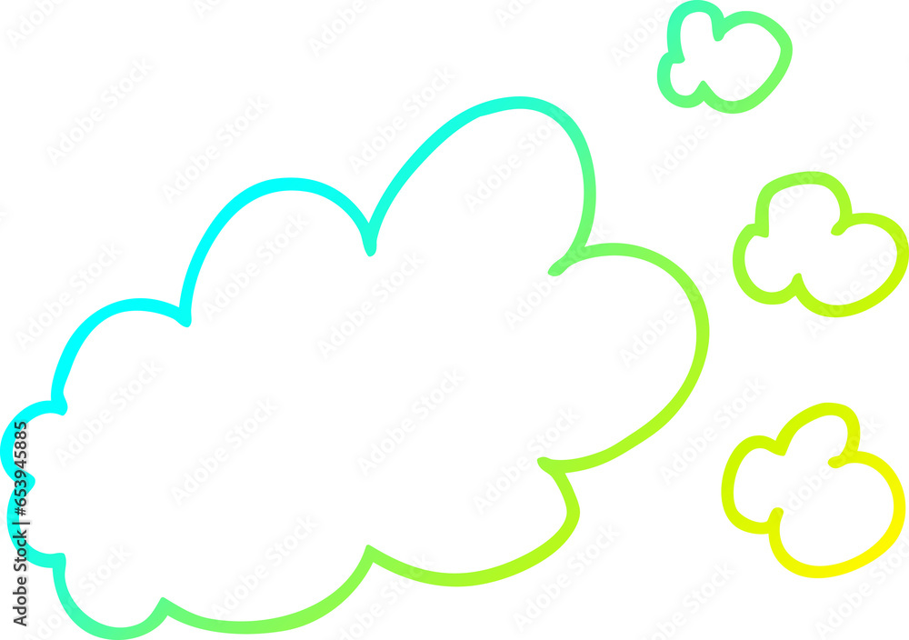 cold gradient line drawing of a cartoon puff of smoke cold gradient line drawing of a cartoon puff of smoke