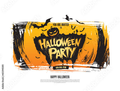 Halloween party poster. Vector illustration