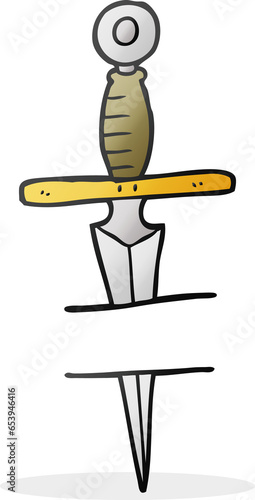 freehand drawn cartoon dagger tattoo symbol