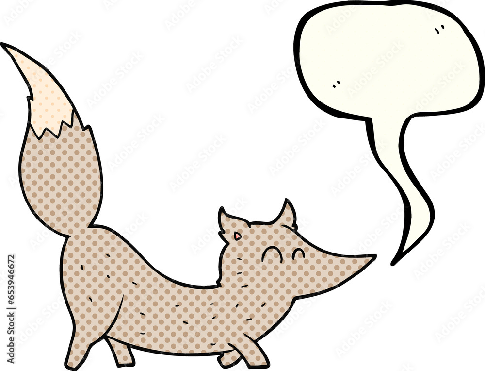 freehand drawn comic book speech bubble cartoon little wolf freehand drawn comic book speech bubble cartoon little wolf