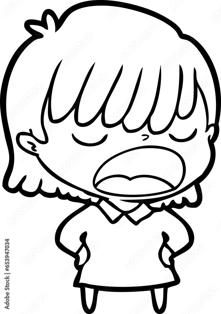 cartoon woman talking loudly