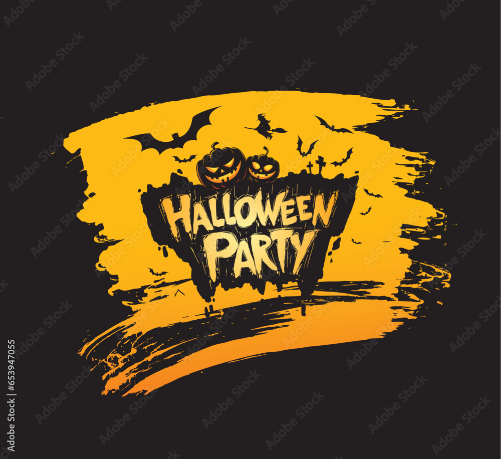 Halloween party poster. Vector illustration Halloween party poster. Vector illustration