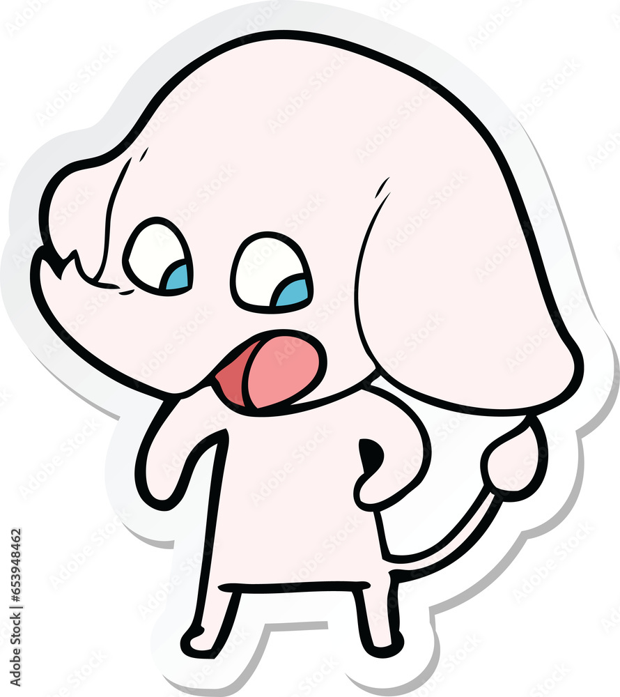 sticker of a cute cartoon elephant sticker of a cute cartoon elephant