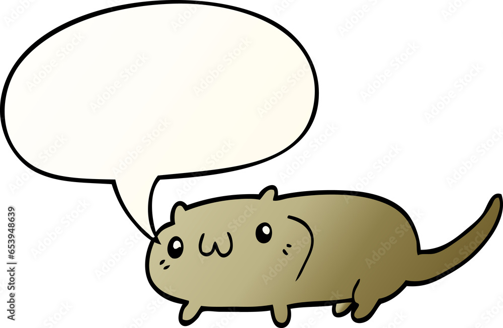 cartoon cat with speech bubble in smooth gradient style cartoon cat with speech bubble in smooth gradient style