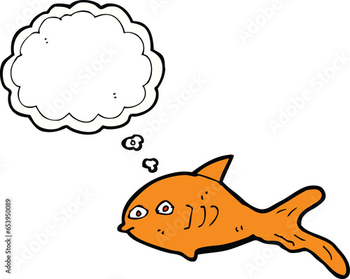 cartoon fish with thought bubble