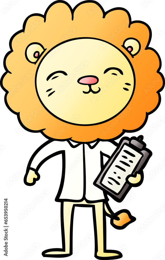 cartoon lion in business clothes cartoon lion in business clothes