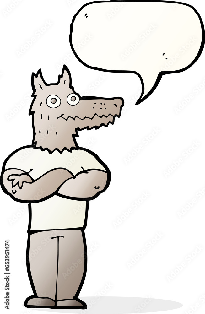 cartoon werewolf with speech bubble cartoon werewolf with speech bubble