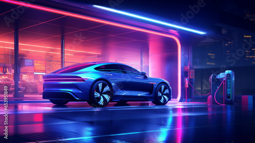 futuristic car in a dark environment © Daniel