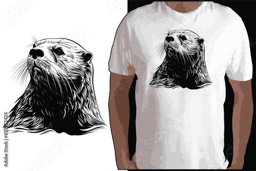 Hand Drawn Sketch Sea Otter Illustration