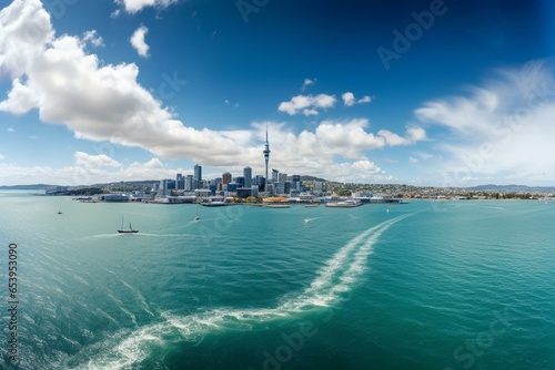 Panoramic view of Auckland, New Zealand. Generative AI