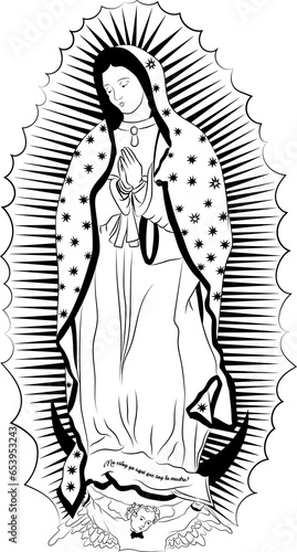 Ilustraci√≥n a mano alzada Virgen Nuestra Senora de Guadalupe