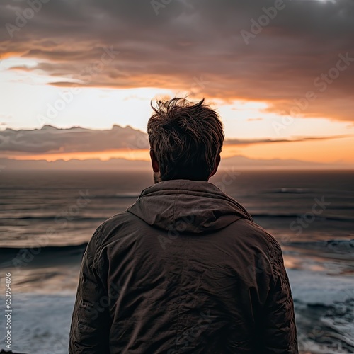 Person looking over the horizon