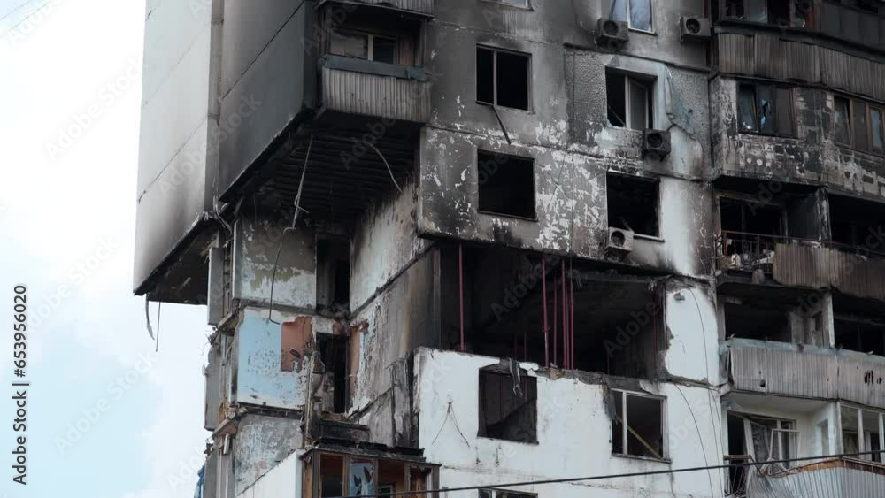 Terrible tragedy. Damage after gas explosion in an apartment house