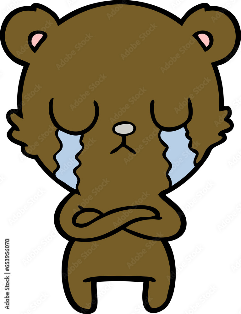 Fototapeta premium crying cartoon bear