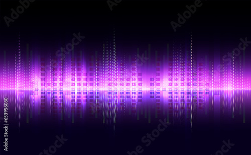 The sound wave from an equalizer. Vector illustration on a light background