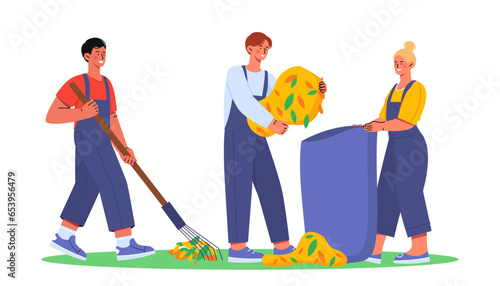 People with farm work vector concept