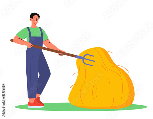 People with farm work vector concept
