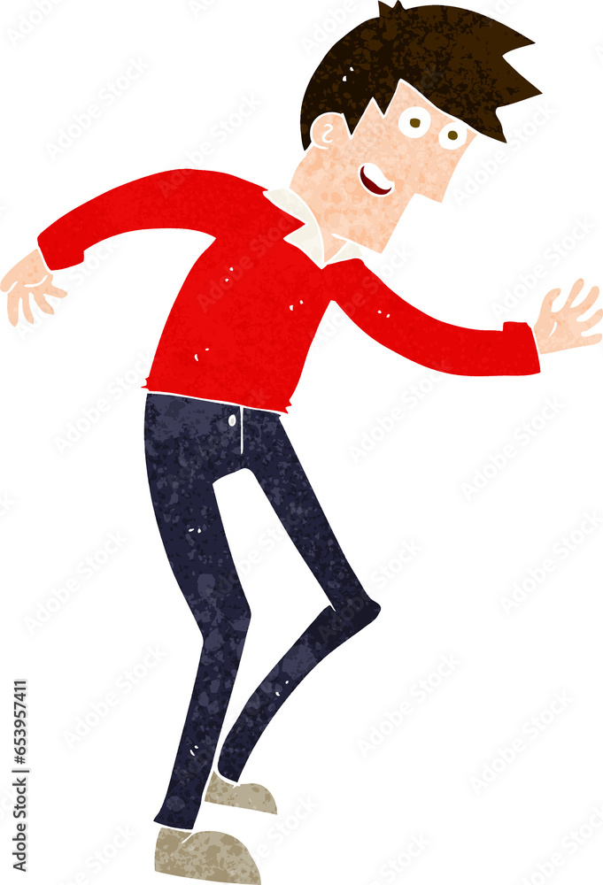 Fototapeta premium cartoon happy man dancing