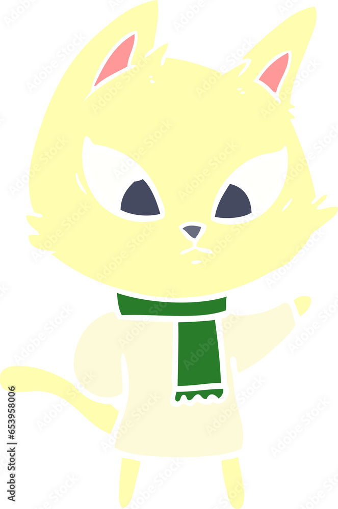 confused flat color style cartoon cat confused flat color style cartoon cat