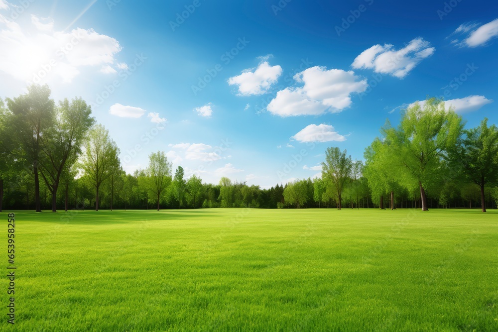 green field and blue sky with clouds green field and blue sky with clouds