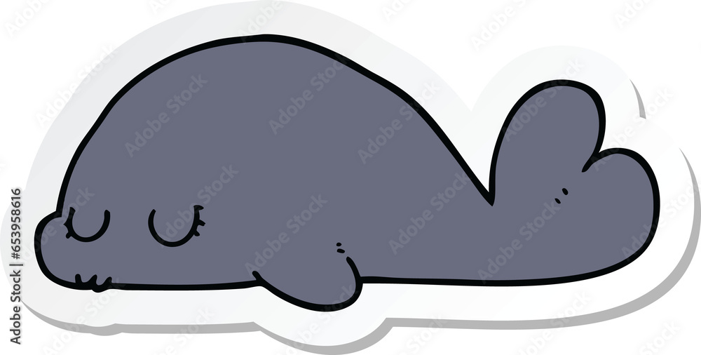 sticker of a cute cartoon seal sticker of a cute cartoon seal