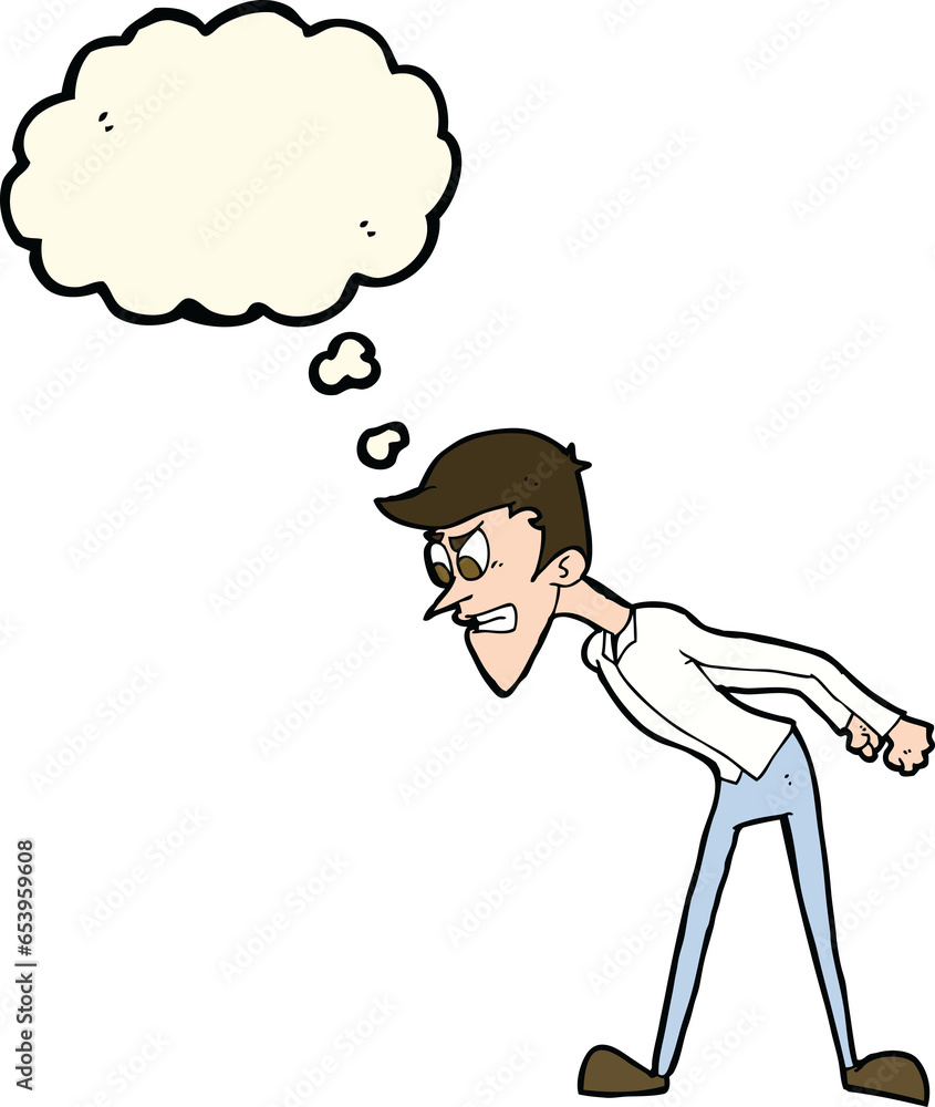 Obraz premium cartoon angry man with thought bubble
