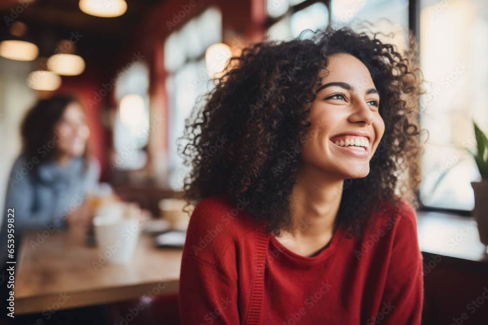 A woman sitting at a table with a cup of coffee. This image can be used to depict relaxation, morning routines, or coffee breaks. A woman sitting at a table with a cup of coffee. This image can be used to depict relaxation, morning routines, or coffee breaks.