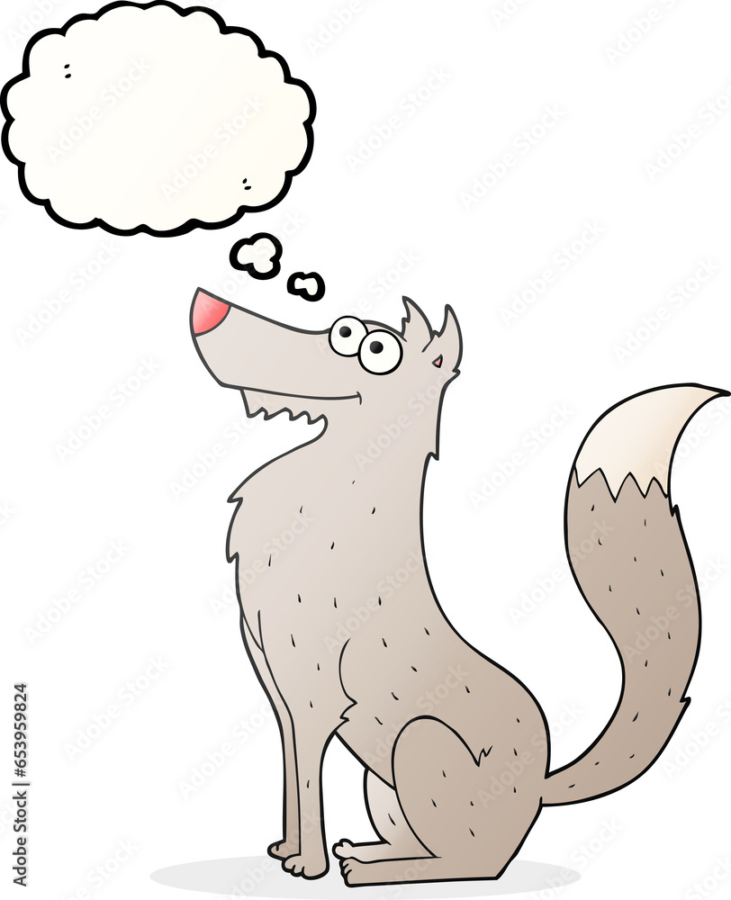 freehand drawn thought bubble cartoon wolf freehand drawn thought bubble cartoon wolf