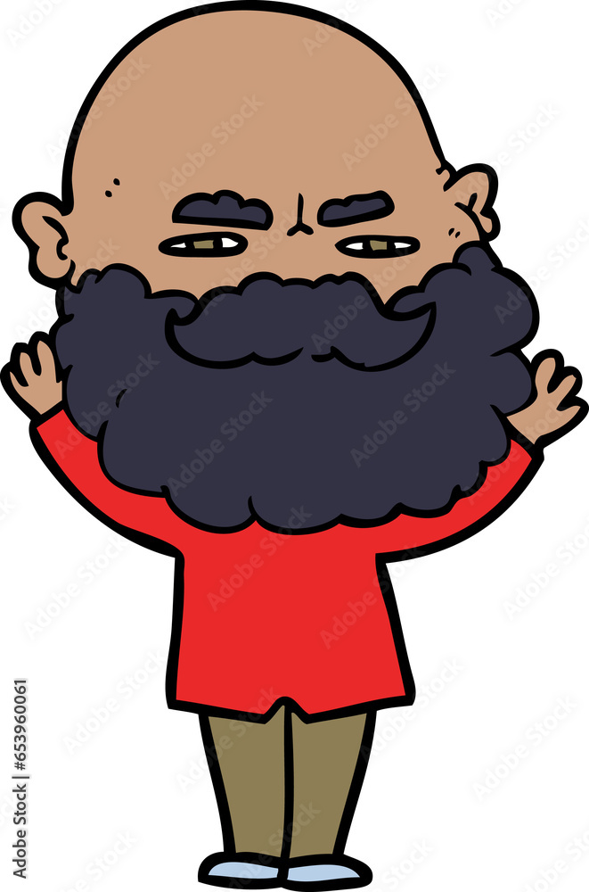 cartoon man with beard frowning cartoon man with beard frowning