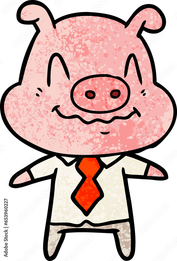 nervous cartoon pig boss nervous cartoon pig boss