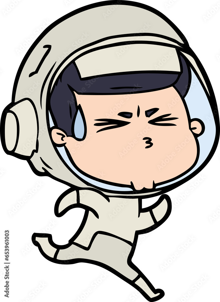 cartoon stressed astronaut cartoon stressed astronaut