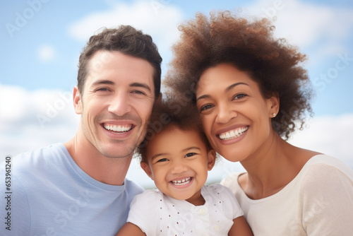 A heartwarming image of a man, woman, and baby all smiling happily. This picture captures the joy and love shared within a family. Perfect for family-oriented projects and advertisements.