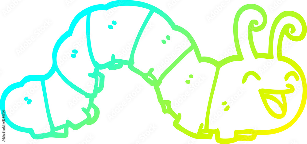 cold gradient line drawing of a cute cartoon caterpillar cold gradient line drawing of a cute cartoon caterpillar