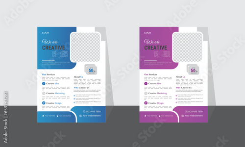 Business Flyer Layout in Two Colors  modern template perfect for creative professional business
