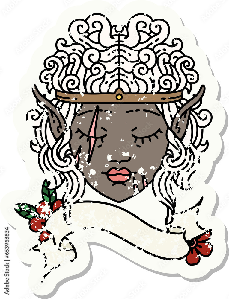Retro Tattoo Style elf barbarian character face Retro Tattoo Style elf barbarian character face