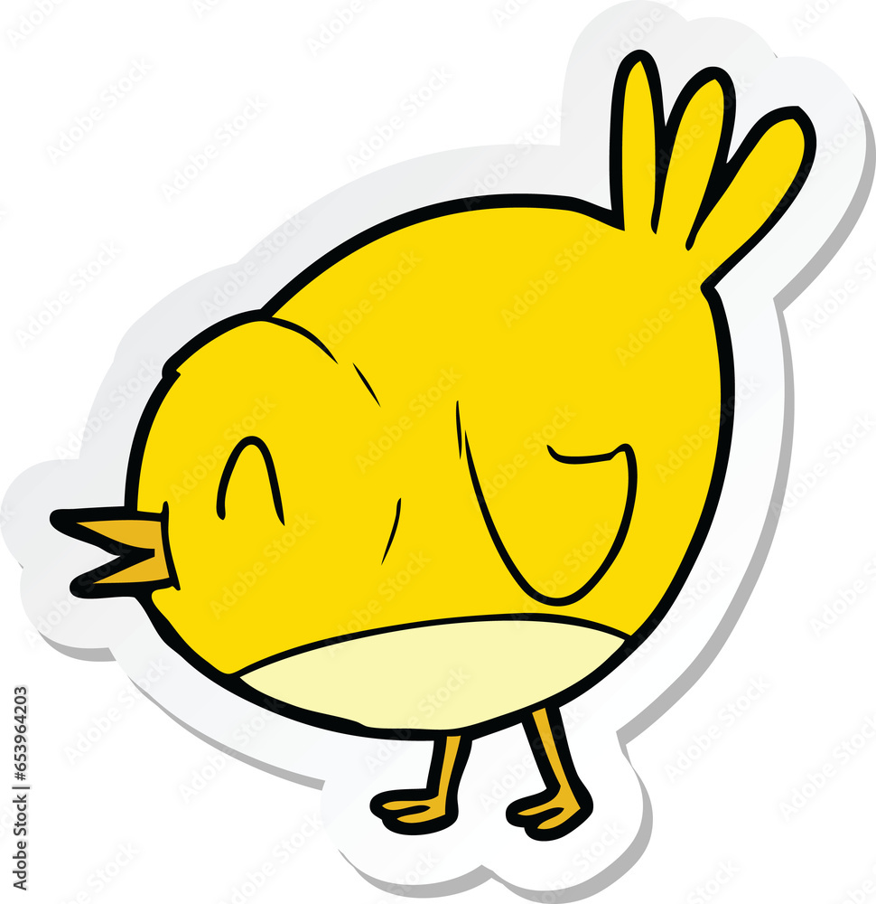 sticker of a Cartoon Bird sticker of a Cartoon Bird