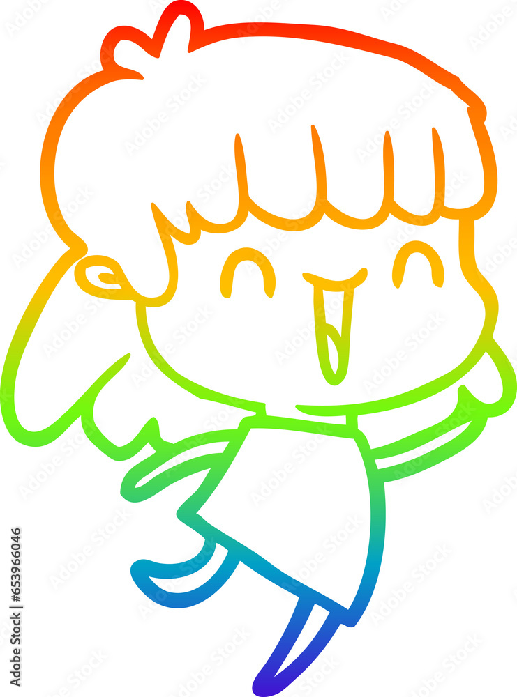 rainbow gradient line drawing of a cartoon woman rainbow gradient line drawing of a cartoon woman