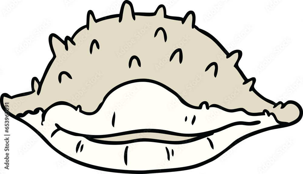 hand drawn cartoon doodle of a sea shell hand drawn cartoon doodle of a sea shell