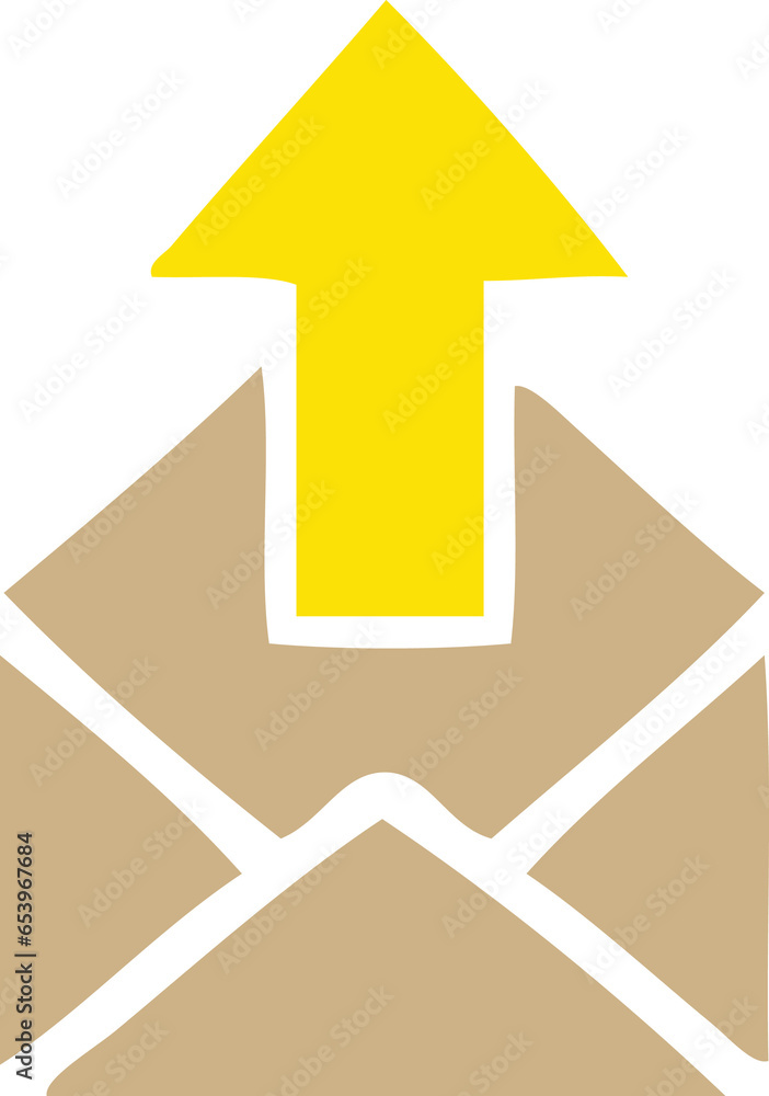 flat color retro cartoon of a envelope with arrow flat color retro cartoon of a envelope with arrow