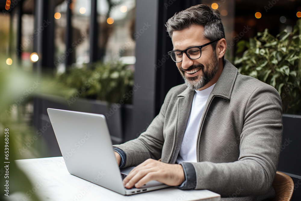 Man sitting with laptop Man sitting with laptop