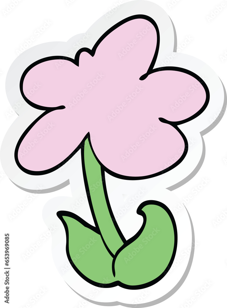 sticker of a cute cartoon flower