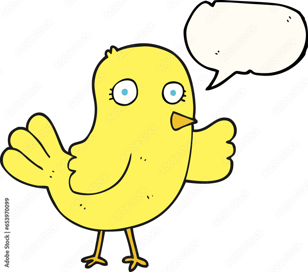 freehand drawn speech bubble cartoon bird freehand drawn speech bubble cartoon bird