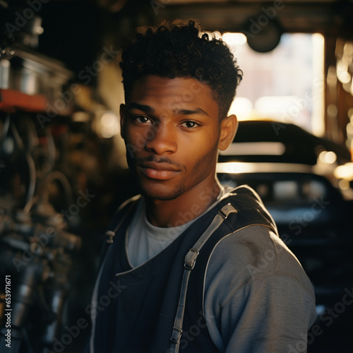 African-American male auto mechanic