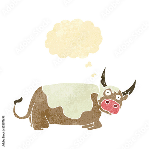 cartoon bull with thought bubble © lineartestpilot