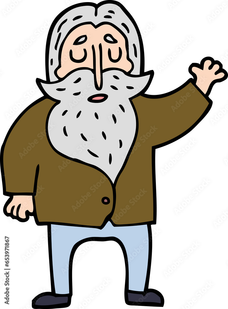 cartoon doodle bearded man